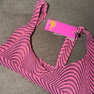 Stylish Pink and Black Bikini Top